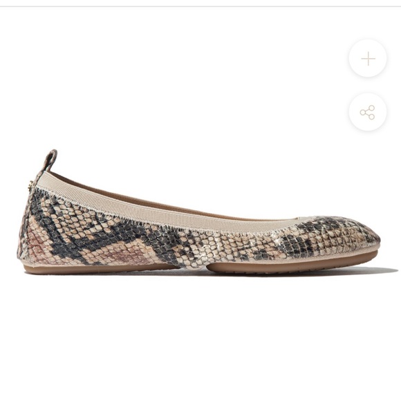Yosi Samra Shoes - SAMARA BEIGE SERPENT LEATHER BALLET FLAT